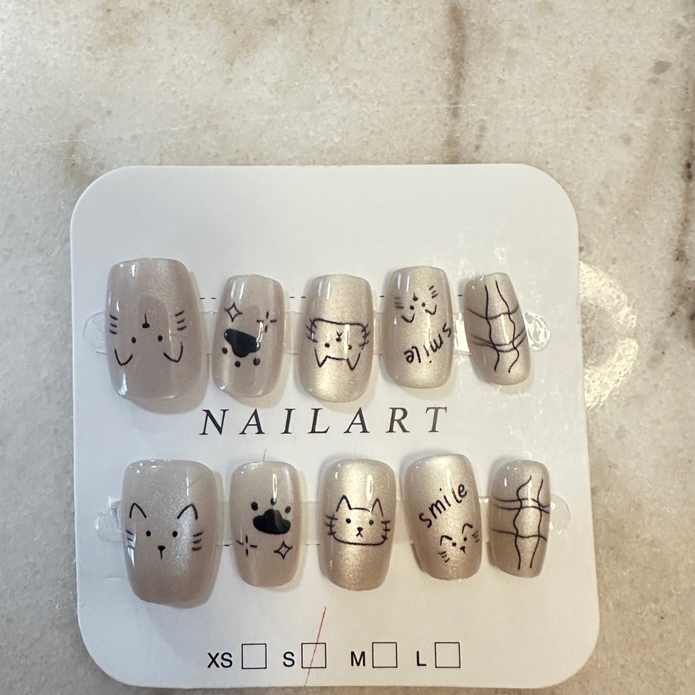Cute Cat Press on Nail Art